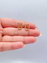 Load image into Gallery viewer, 18k Gold Filled Plain Smooth Dainy Long Bar Huggie Hoop Earring