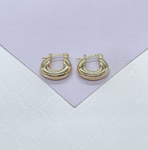 Load image into Gallery viewer, 18k Gold Filled Small 15mm Thick Chunky Hoop Earring