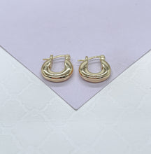 Load image into Gallery viewer, 18k Gold Filled Small 15mm Thick Chunky Hoop Earring