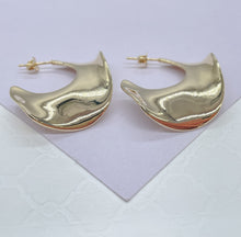 Load image into Gallery viewer, 18k Gold Filled Smooth Plain Wavy Boho Style Earrings