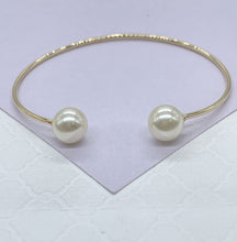 Load image into Gallery viewer, 18k Goldfilled Minimalist Pearl Ball Ended Bangle, Gifts for her, Boho Jewlery, Dainty Bangles,