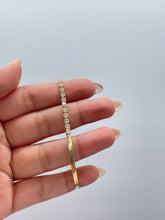 Load image into Gallery viewer, 18k Gold Filled Choker Set: Herringbone Chain & Tennis Bracelet