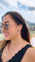 Load image into Gallery viewer, 18k Gold Filled Iridescent Stone Stud Earrings: Art Nouveau Style