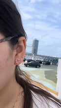 Load image into Gallery viewer, 18k Gold Filled Baguette Heart Stud Earrings