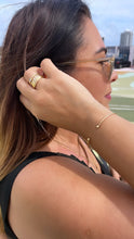 Load image into Gallery viewer, 18k Gold Filled Plain Dainty Cuff Bracelet With Tiny Balls as Ends