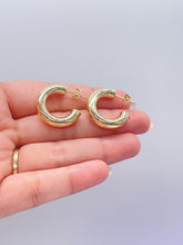 Load image into Gallery viewer, 18k Gold Filled 6.5mm Thick Plain Smooth Open Ended Hoop Earrings