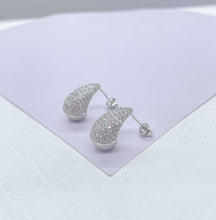 Load image into Gallery viewer, 18k Gold Filled Pave CZ Tear Drop Earrings - Chunky Dangle