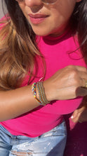 Load image into Gallery viewer, 18k Gold Filled Beaded Bracelet: Dainty Elastic Bracelet