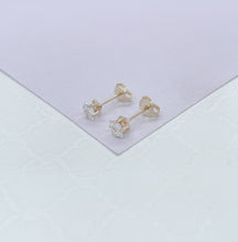 Load image into Gallery viewer, 18k Gold Filled Cubic Zirconia Square Stud Earrings