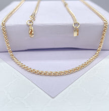 Load image into Gallery viewer, 18K Gold Filled 2mm Wheat Link Tube ,Daily Jewlery, Dainty Necklace,