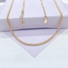 Load image into Gallery viewer, 18K Gold Filled 2mm Wheat Link Tube ,Daily Jewlery, Dainty Necklace,