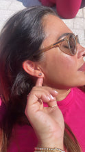 Load image into Gallery viewer, 18k Gold Filled Stud Earrings: 7mm Princess Cut Dainty Jewelry