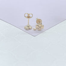 Load image into Gallery viewer, 18k Gold Filled Clover Stud Earrings - Dainty St Patrick's Jewelry