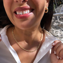 Load image into Gallery viewer, 18k Gold Filled, Puffy Dainty Wheat Chain Choker, Dainty Necklace, Statement Necklace