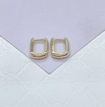 Load image into Gallery viewer, 18k Gold Filled Plain Smooth Dainy Long Bar Huggie Hoop Earring