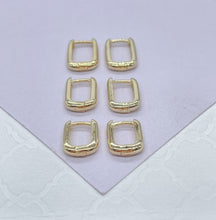 Load image into Gallery viewer, 18k Gold Filled Plain Smooth Dainy Long Bar Huggie Hoop Earring