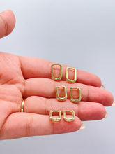 Load image into Gallery viewer, 18k Gold Filled Plain Smooth Dainy Long Bar Huggie Hoop Earring