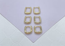 Load image into Gallery viewer, 18k Gold Filled Plain Smooth Dainy Long Bar Huggie Hoop Earring