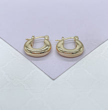 Load image into Gallery viewer, 18k Gold Filled Small 15mm Thick Chunky Hoop Earring