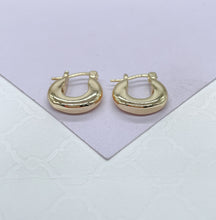 Load image into Gallery viewer, 18k Gold Filled Small 15mm Thick Chunky Hoop Earring