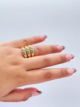 Load image into Gallery viewer, 18k GoldFilled Adjustable Chunky 3-Rowed Dome Ring