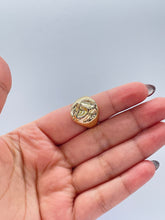 Load image into Gallery viewer, 18k GoldFilled Adjustable Oval Hammered Dome Ring, Boho Ring