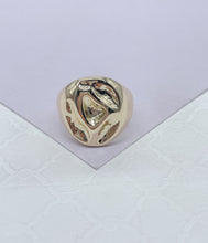 Load image into Gallery viewer, 18k GoldFilled Adjustable Oval Hammered Dome Ring, Boho Ring