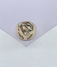 Load image into Gallery viewer, 18k GoldFilled Adjustable Oval Hammered Dome Ring, Boho Ring
