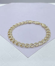 Load image into Gallery viewer, 18k Gold Filled Flat Wave Linked Chain Bracelet