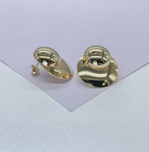 Load image into Gallery viewer, 18k Gold Filled Art Deco Earrings: Handmade Con-Cave Plate Dangle