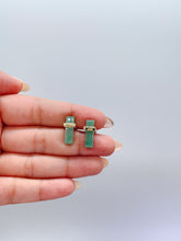 Load image into Gallery viewer, 18k Gold Filled Iridescent Stone Stud Earrings: Art Nouveau Style