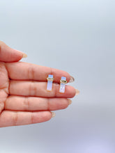 Load image into Gallery viewer, 18k Gold Filled Iridescent, Mini Brick-Stone Shaped Stud Earring , Art Novau Earrings, Gifts For Her, Birthday Gift