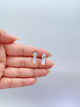 Load image into Gallery viewer, 18k Gold Filled Iridescent Stone Stud Earrings: Art Nouveau Style