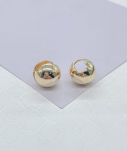 Load image into Gallery viewer, 18k Gold Filled Sphere Hoop Earrings: Minimalist Huggie Hoops