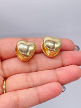Load image into Gallery viewer, 18k Gold Filled Puffy Heart Huggie Earrings