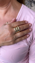 Load image into Gallery viewer, 18k GoldFilled Adjustable Chunky 3-Rowed Dome Ring