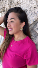 Load image into Gallery viewer, 18k Gold Filled Puffy Heart Dangle Earrings: Statement Jewelry