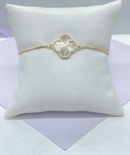 Load image into Gallery viewer, 18k Gold Filled Sunburst Flower Charm Adjustable Bracelet