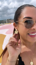 Load image into Gallery viewer, 18k Gold Filled Art Deco Earrings: Handmade Textured Dangle Earrings