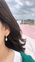 Load image into Gallery viewer, 18k Gold Filled Hoop Earrings with Faux Pearl Dangle