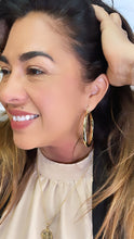 Load image into Gallery viewer, 18k Gold Filled Thick Flat Inside Hoop Earrings, Plain Gold Fat