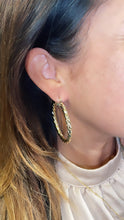 Load image into Gallery viewer, 18k Gold Filled Twisted and Textured Croissant Hoop Earrings, Available in 2 Sizes