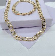 Load image into Gallery viewer, 18k Gold Filled Curb Link Chain: Necklace & Bracelet Set