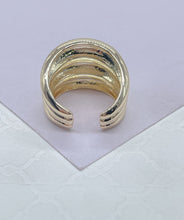Load image into Gallery viewer, 18k GoldFilled Adjustable Chunky 3-Rowed Dome Ring