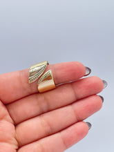 Load image into Gallery viewer, 18k Gold-filled Adjustable Dual Ended Chunky Plain Ring with Winged CZ Ends