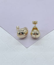 Load image into Gallery viewer, Gorgeous 18k Gold Filled Plain Casted Tear Drop Stud Earrings Dainty Jewelry