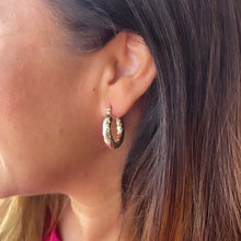 Load image into Gallery viewer, 18k Gold Filled Sequin Patterned Hoop Earring Available In 5 Sizes