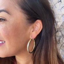 Load image into Gallery viewer, 18k Gold Filled Sequin Patterned Hoop Earring Available In 5 Sizes
