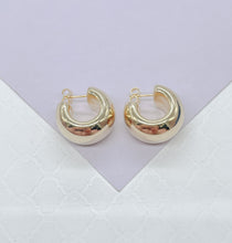 Load image into Gallery viewer, 18k Gold Filled Hoop Earrings: XL Wide Flat Smooth Hoops