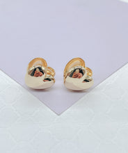 Load image into Gallery viewer, 18k Gold Filled Puffy Heart Huggie Earrings